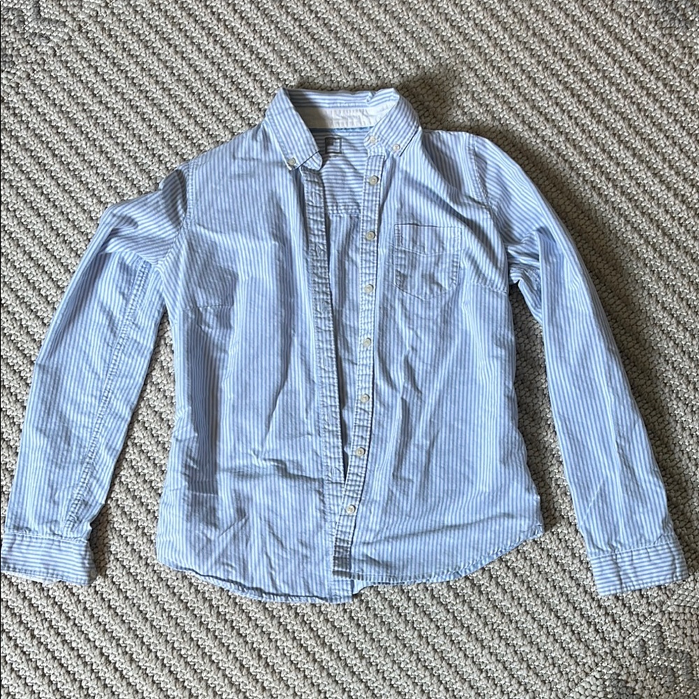 Blue and White Striped Shirt